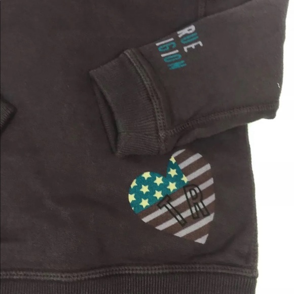 New True Religion Baby Toddler Sweater Hoodie Violet Distress 6-12 Months - Picture 2 of 7